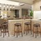 Costway Set of 4 29'' Swivel Bar Stool Leather Padded Dining Kitchen Pub Chair Backless